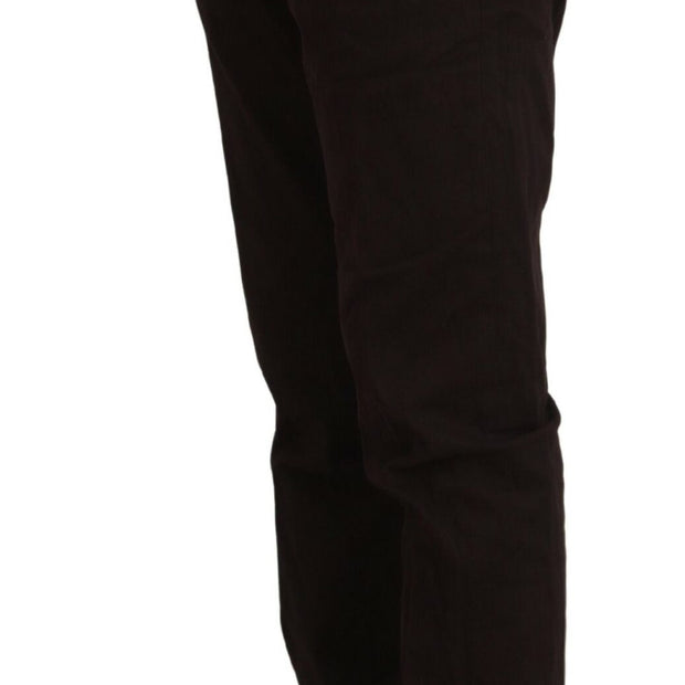 Elegant Brown Cotton Blend Trousers