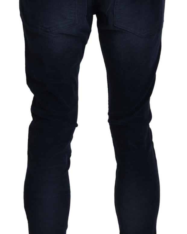 Chic Blue Straight Fit Corduroy Jeans