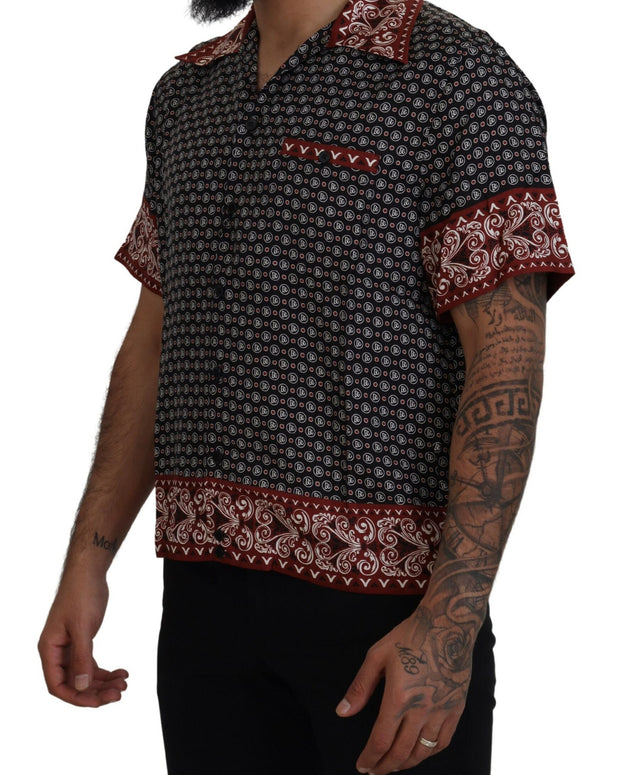 Multicolor Patterned Silk Casual Shirt