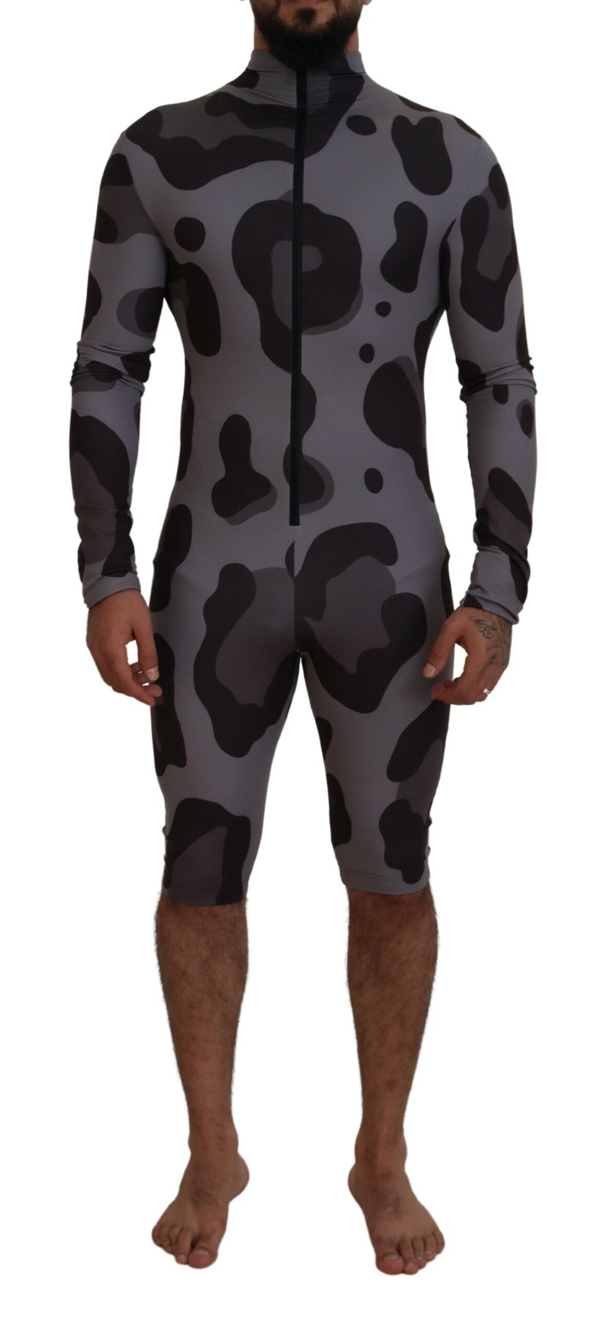 Elite Gray Patterned Men's Wetsuit Swimwear