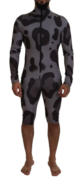 Elite Gray Patterned Men's Wetsuit Swimwear