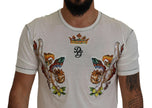 White Printed Short Sleeves Men T-shirt