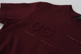 Maroon Printed Short Sleeves Men T-shirt