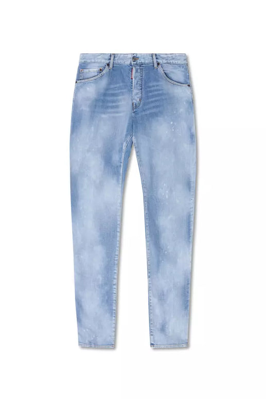 Light Blue Cotton Men Jeans
