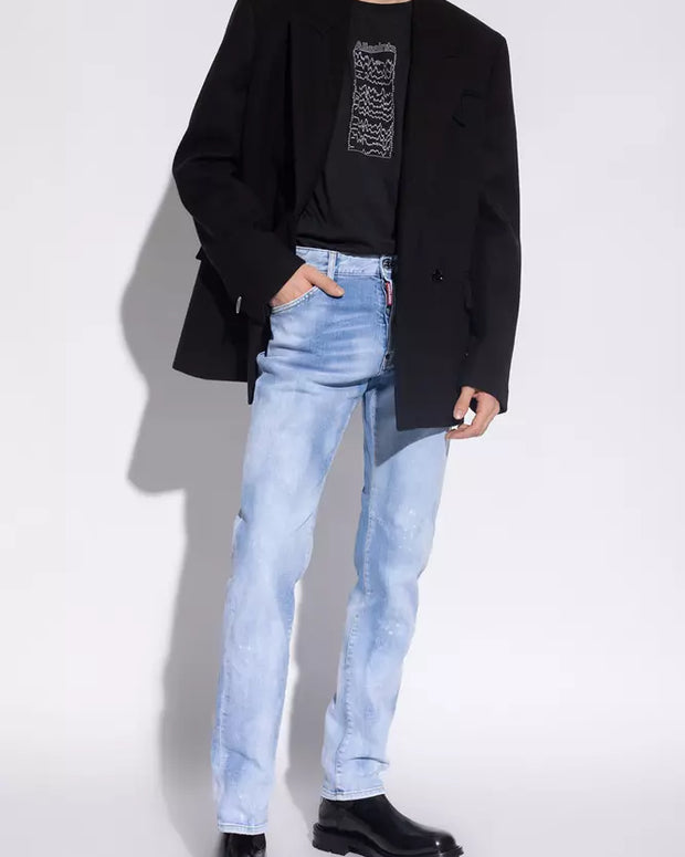 Light Blue Cotton Men Jeans