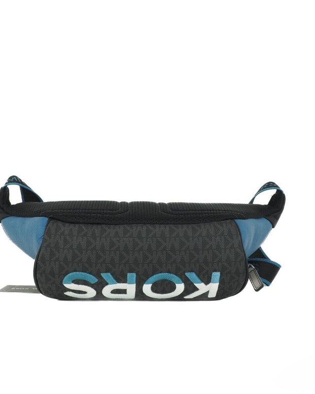 Cooper Large Blue Multi Leather Embroidered Logo Utility Belt Bag