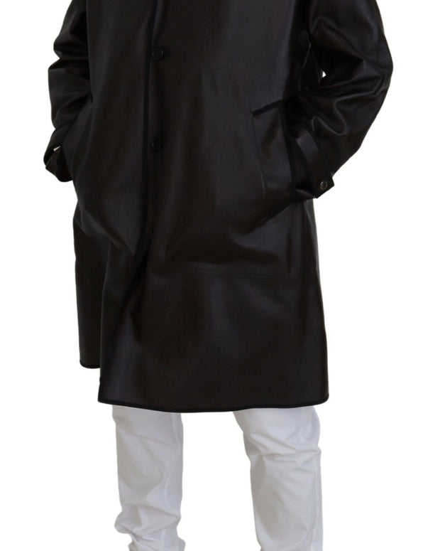 Black Trench Hooded Parka Cotton Jacket