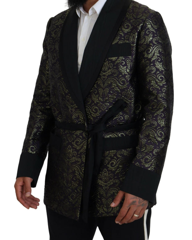 Gold Purple Baroque Jacket Blazer Robe
