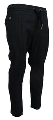 Grey Cotton Tapered Cotton Pants