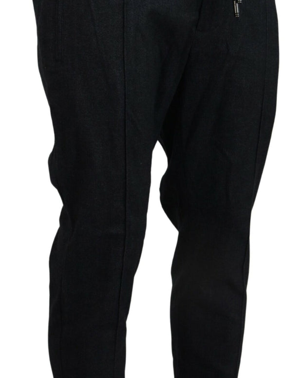 Grey Cotton Tapered Cotton Pants