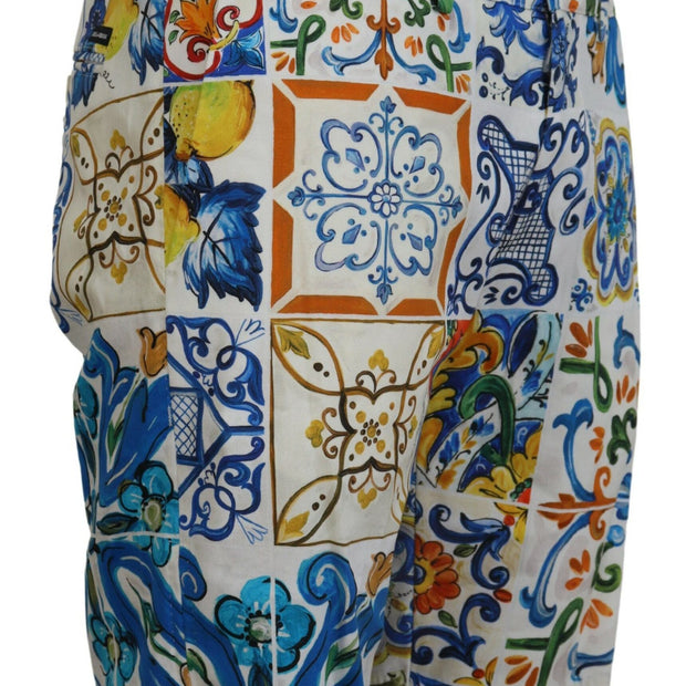 Majolica Print Casual Chinos Shorts