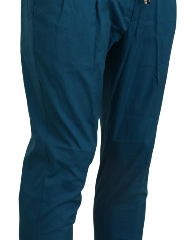 Blue Cotton Chinos Trousers Pants