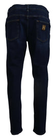 Dark Blue Cotton Denim SKINNY Jeans