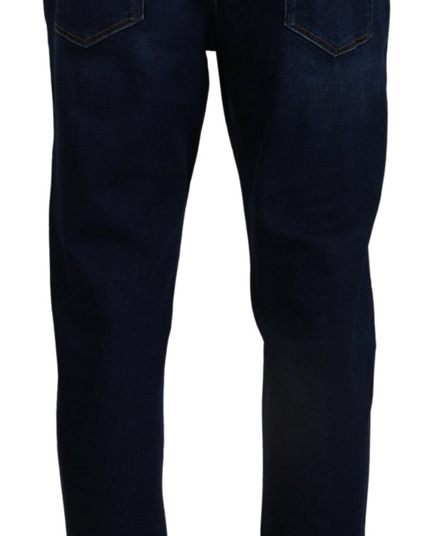 Dark Blue Cotton Denim SKINNY Jeans