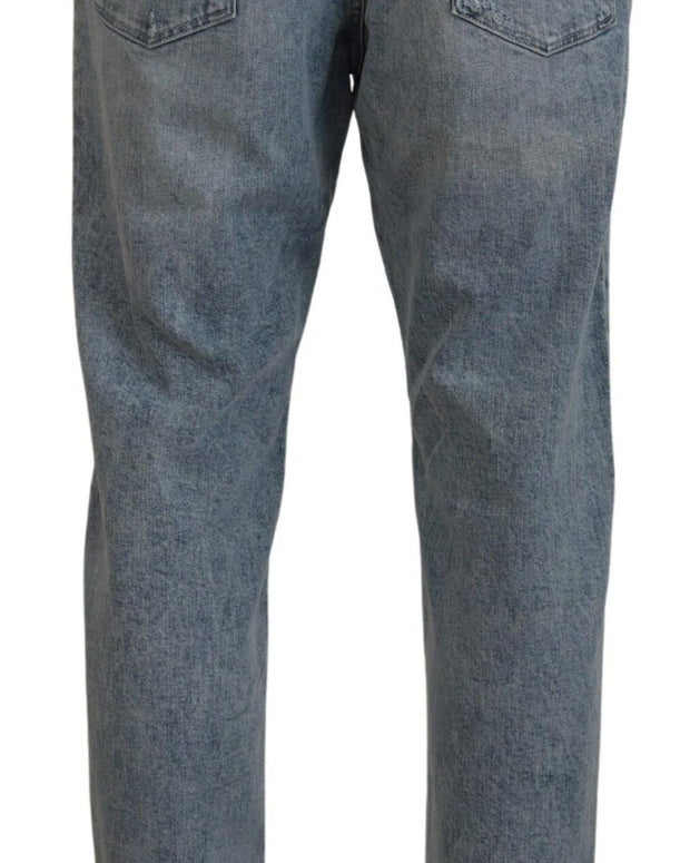 Blue Wash Slim Fit Cotton Denim Jeans