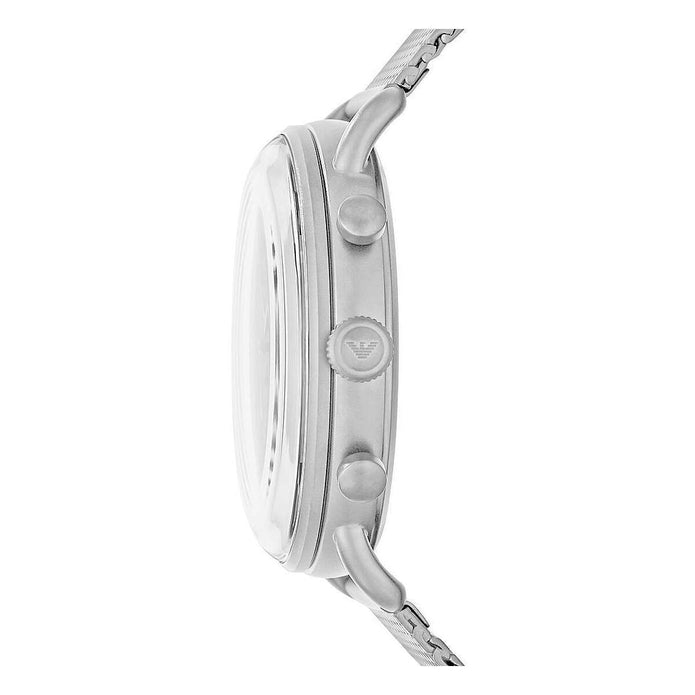 Sophisticated Silver Steel Chronograph Watch