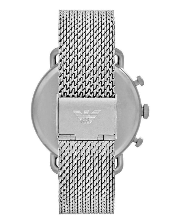 Sophisticated Silver Steel Chronograph Watch