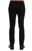 Chic Black Slim Fit Cotton Stretch Pants