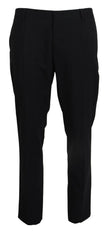 Gray Wool Stretch Dress Formal Slim Fit Pant