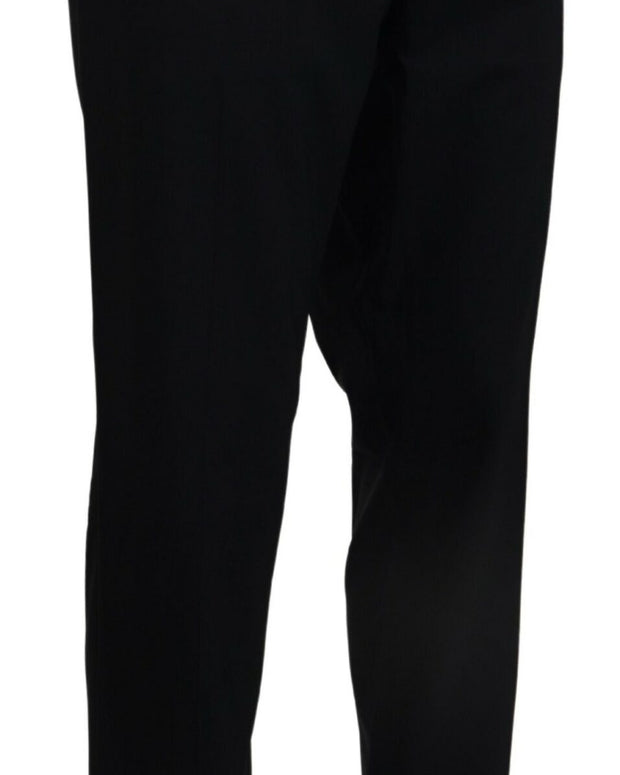 Black Wool Stretch Dress Formal Slim Fit Pant