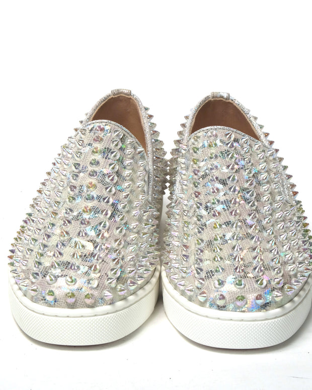 White Ab/Clear Ab Roller Boat Woman Flat Sneaker