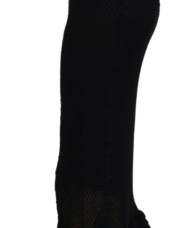 Black Knitted Cotton High Waist Mermaid Skirt
