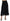 Black Silk Lace Trim High Waist Midi Skirt