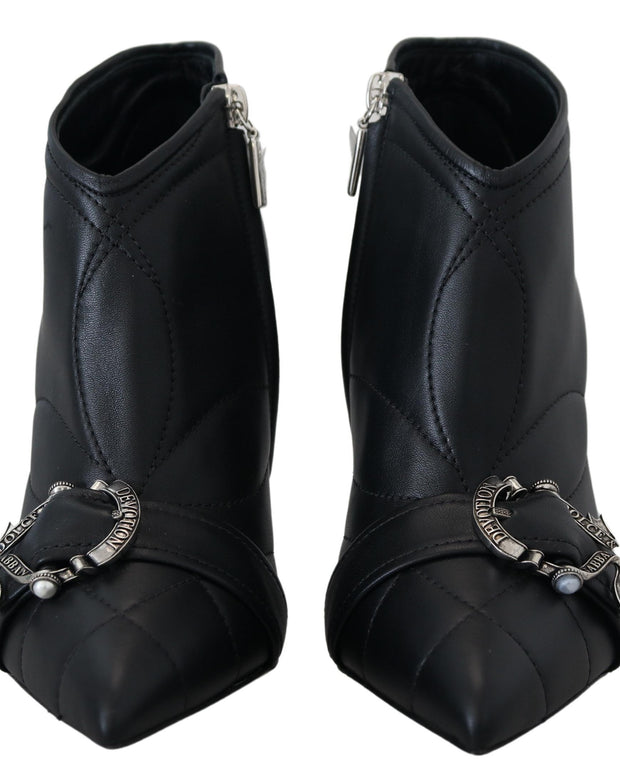 Black Devotion Quilted Buckled Ankle Boots Shoes