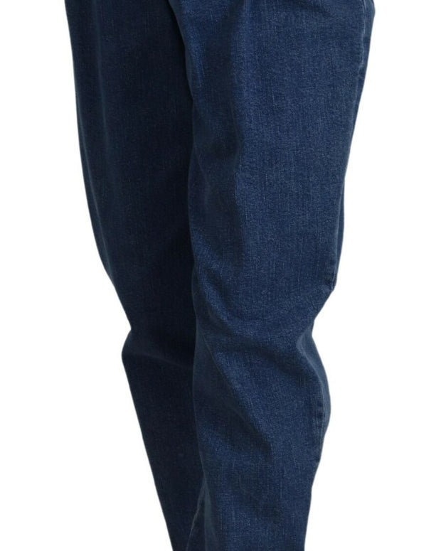 Blue High Waist Denim Cotton Stretch Jeans