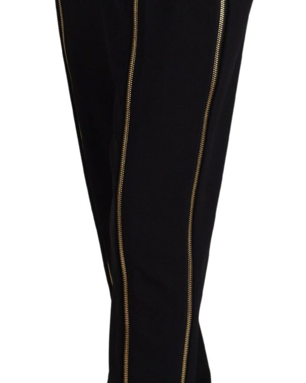 Black Wool High Waist Tapered Pants