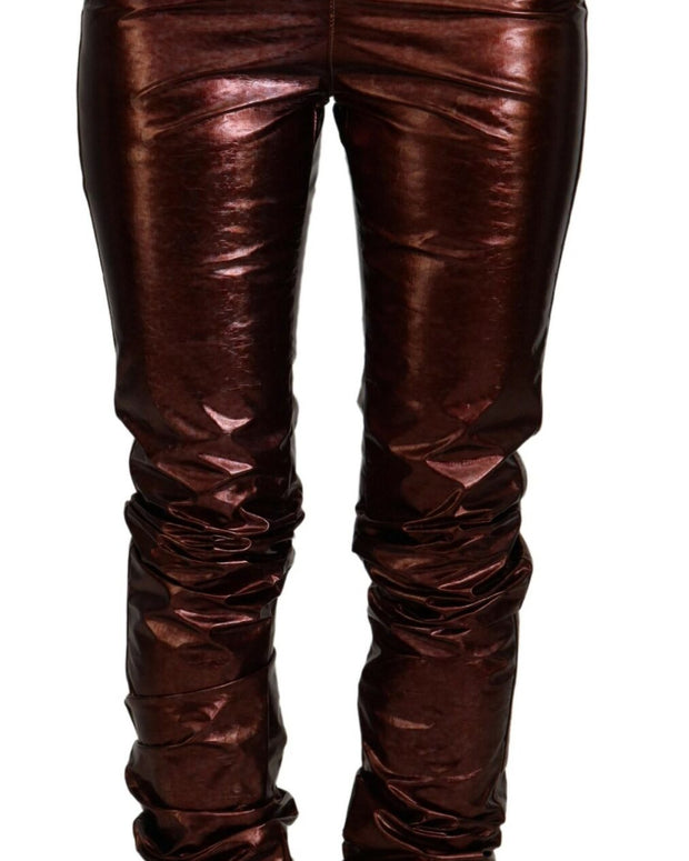Metallic Bronze High Waist Skinny Jeans