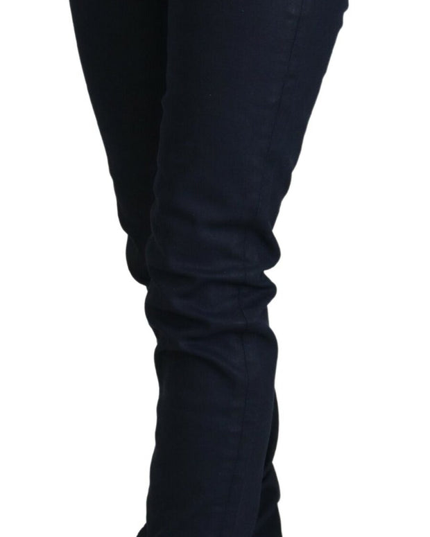 Blue Cotton Low Waist Slim Fit Women Casual Denim Jeans