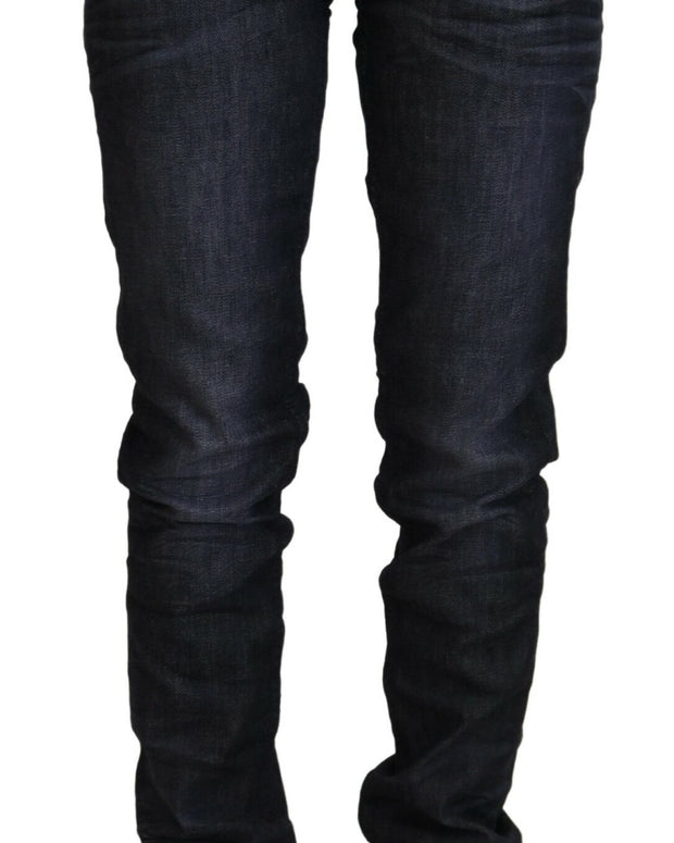 Black Cotton Low Waist Slim Fit Women Casual Denim Jeans