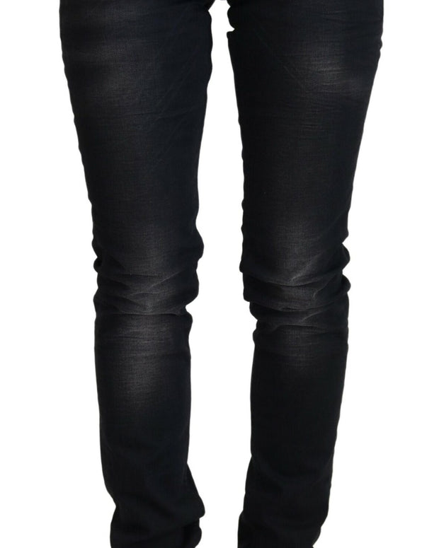 Black Washed Cotton Skinny Women Casual Denim Jeans