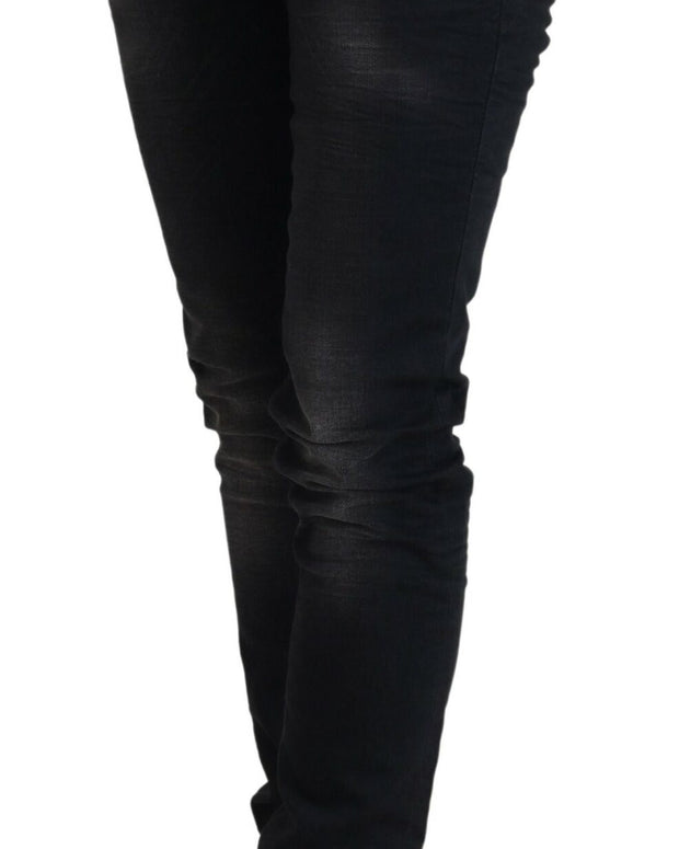 Black Washed Cotton Skinny Women Casual Denim Jeans