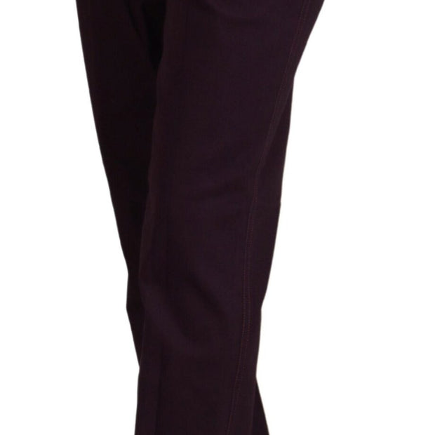 Elegant Tapered Purple Cotton Pants