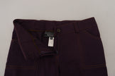 Elegant Tapered Purple Cotton Pants