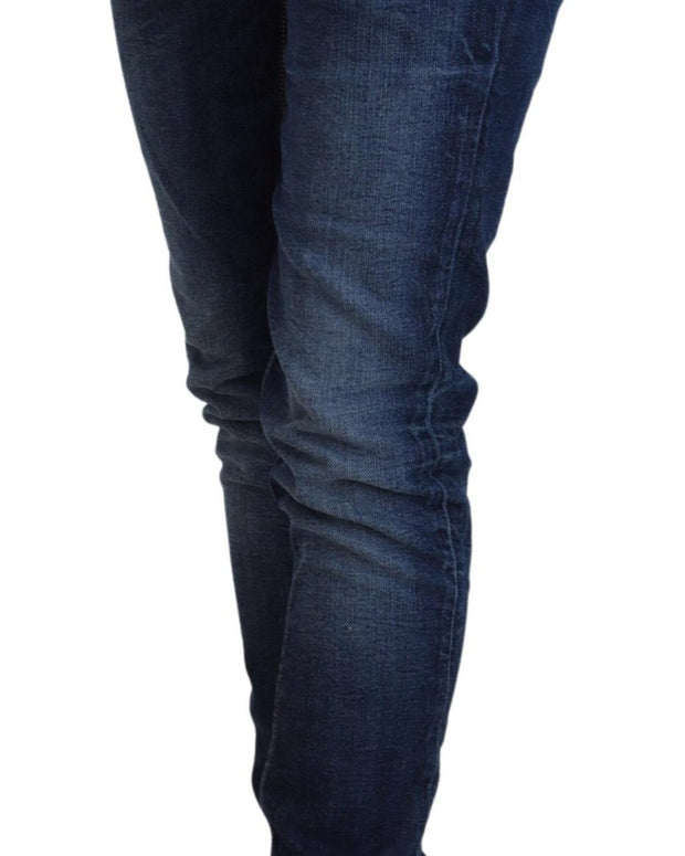 Blue Washed Cotton Low Waist Women Casual  Jeans