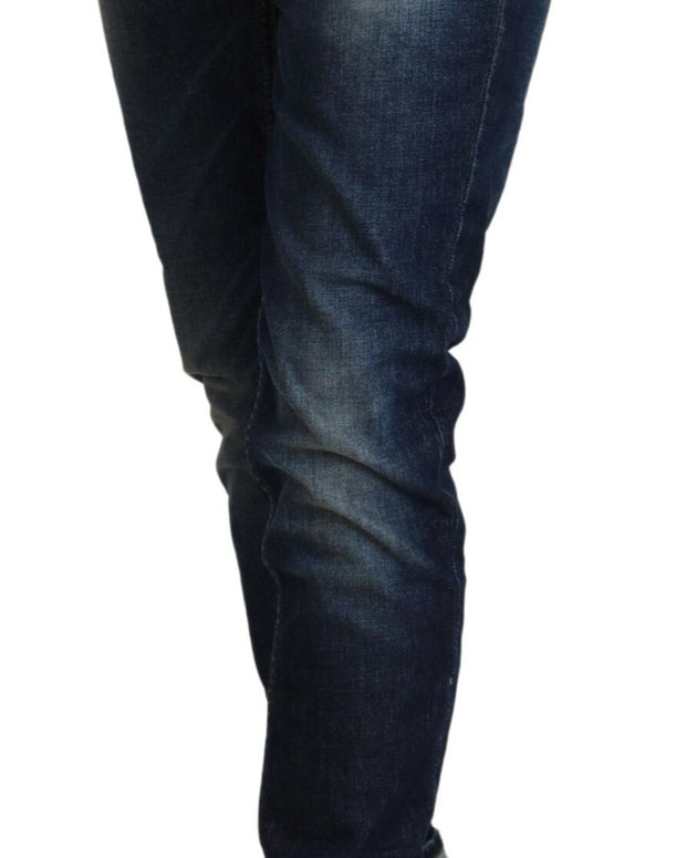Blue Cotton Slim Fit Women Casual Denim Jeans