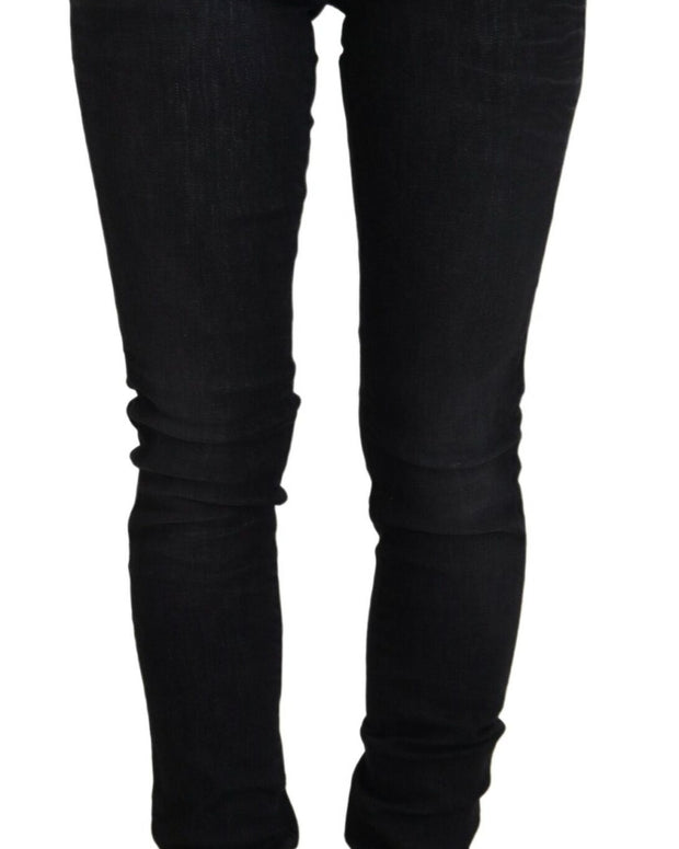 Black Cotton Slim Fit Women Casual Denim Jeans