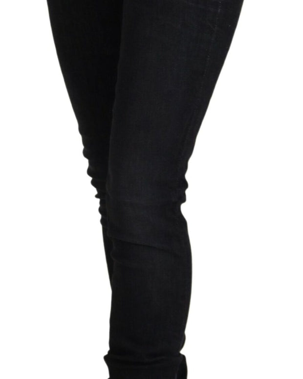 Black Cotton Slim Fit Women Casual Denim Jeans
