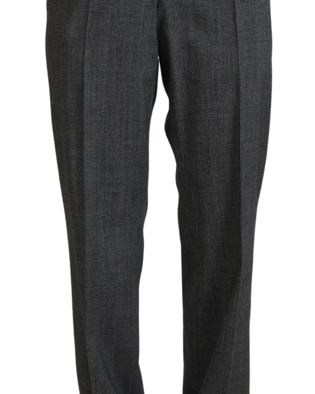 Gray High Waist Women Wool Pants