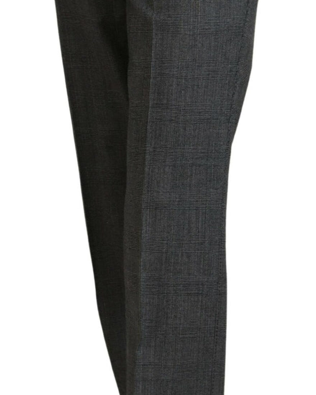 Gray High Waist Women Wool Pants