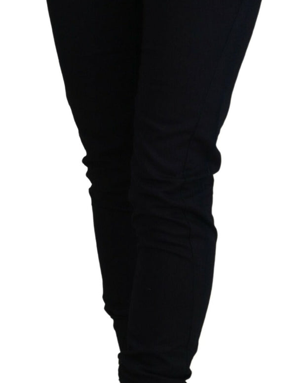 Chic Black Low Waist Denim Skinny Jeans
