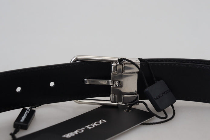 Elegant Black Calf Leather Belt