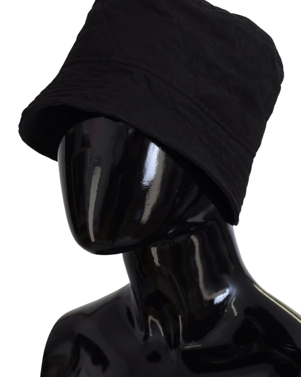 Black Nylon Women Bucket Cap Hat