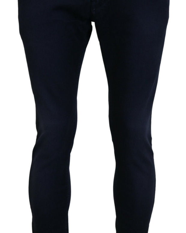 Blue Cotton Tapered Slim Fit Men Casual Denim Jeans