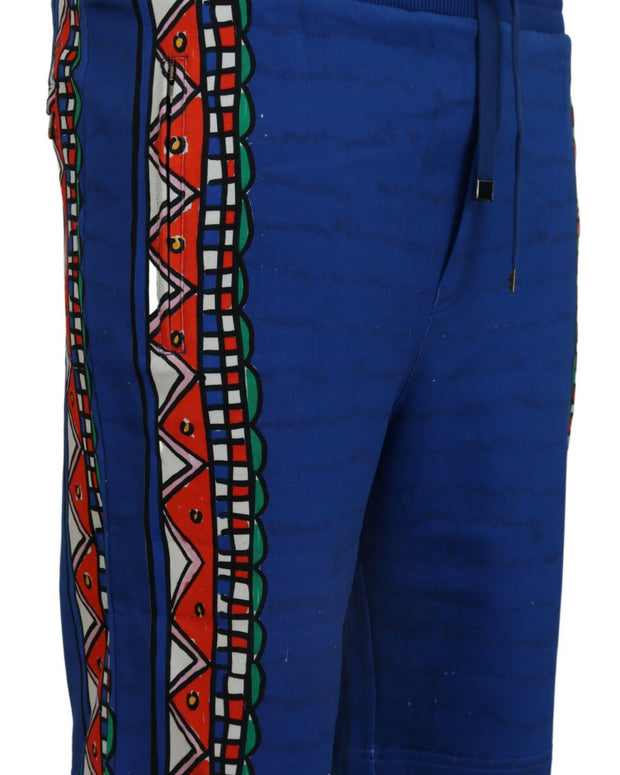 Blue Cotton Printed Bermuda Shorts
