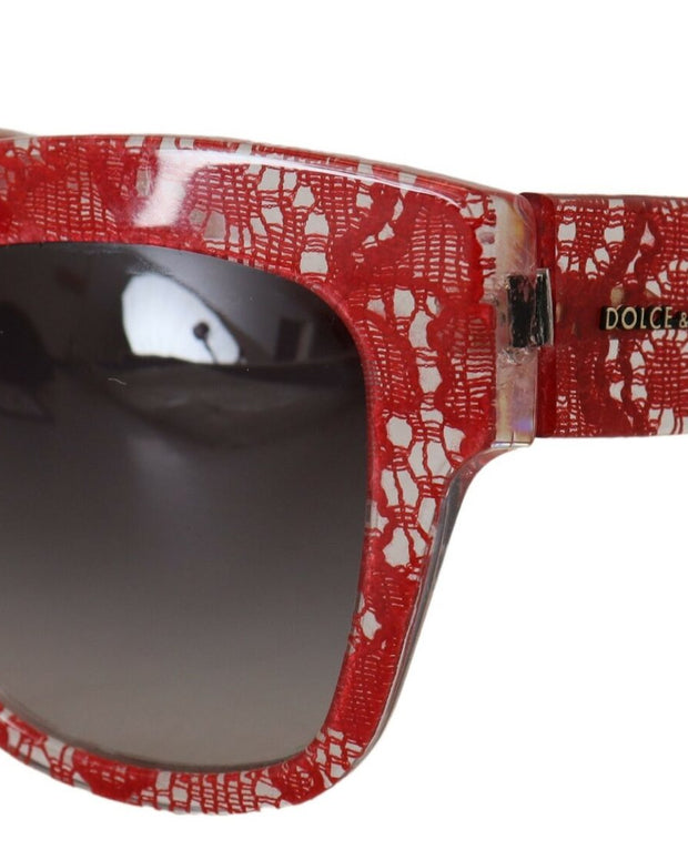 Red DG4231F Lace Acetate Rectangle Shades Sunglasses