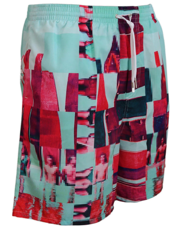 Multicolor Printed Beachwear Shorts Swimwear